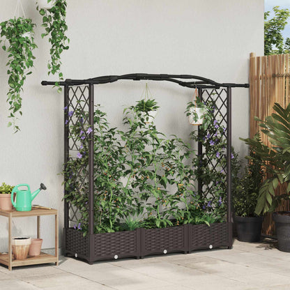 Hochbeet Mit Rankgitter Und Dach 202,5 X 40 X 127 Cm Pp Braun