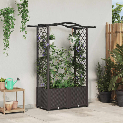 Hochbeet Mit Rankgitter Und Dach 202,5 X 40 X 127 Cm Pp Braun