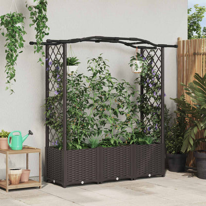 Hochbeet Mit Rankgitter Und Dach 202,5 X 40 X 127 Cm Pp Braun