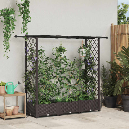 Hochbeet Mit Rankgitter Und Dach 202,5 X 40 X 127 Cm Pp Braun