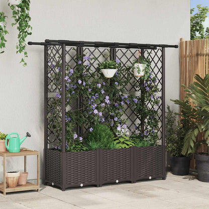 Hochbeet Mit Rankgitter Und Dach 202,5 X 40 X 127 Cm Pp Braun