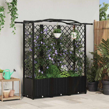 Hochbeet Mit Rankgitter Und Dach 202,5 X 40 X 127 Cm Pp Schwarz