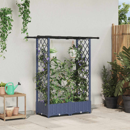 Hochbeet Mit Rankgitter Und Dach 202,5 X 40 X 127 Cm Pp Grau