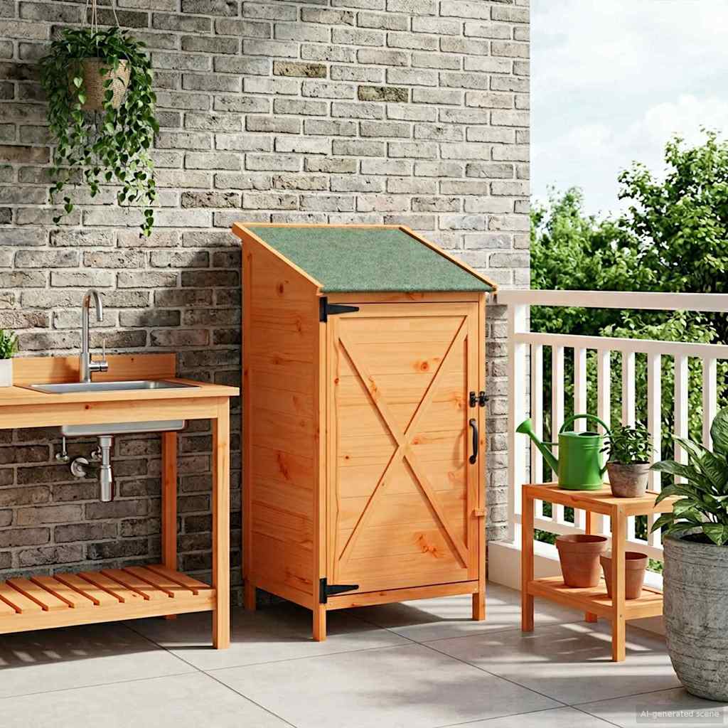 Gartenschuppen 106 X 56 X 176,5 Cm Massivholz Aus Fichte