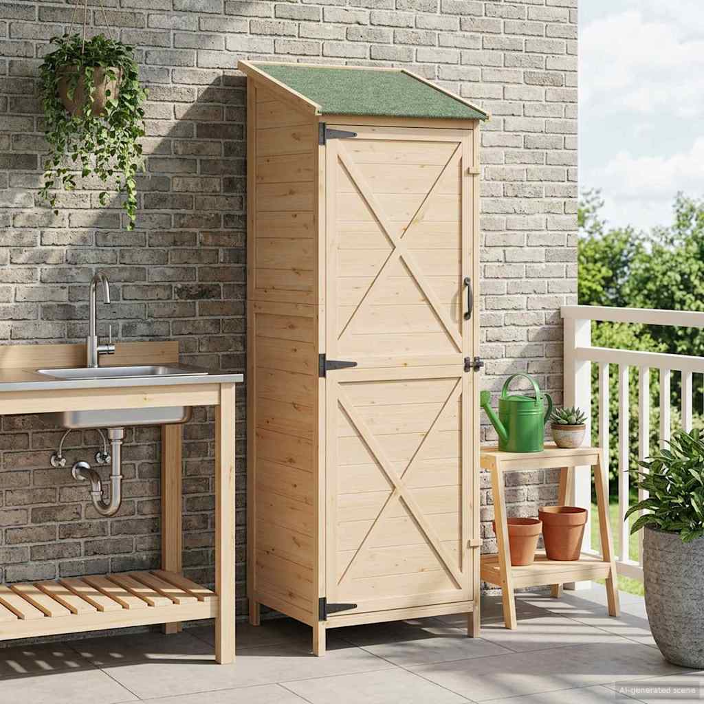 Gartenschuppen 106 X 56 X 176,5 Cm Massivholz Aus Fichte