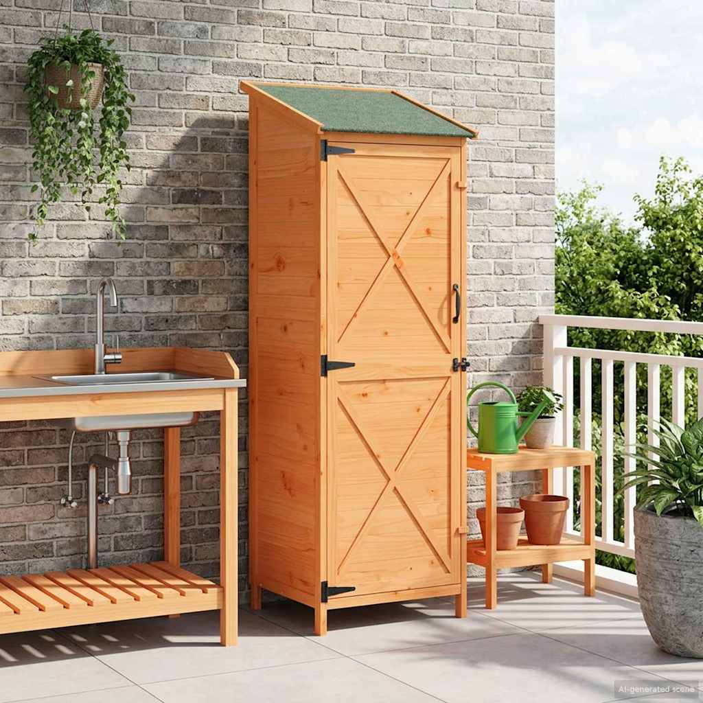 Gartenschuppen 106 X 56 X 176,5 Cm Massivholz Aus Fichte