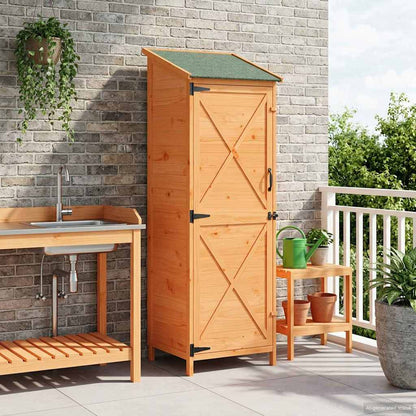Gartenschuppen 106 X 56 X 176,5 Cm Massivholz Aus Fichte