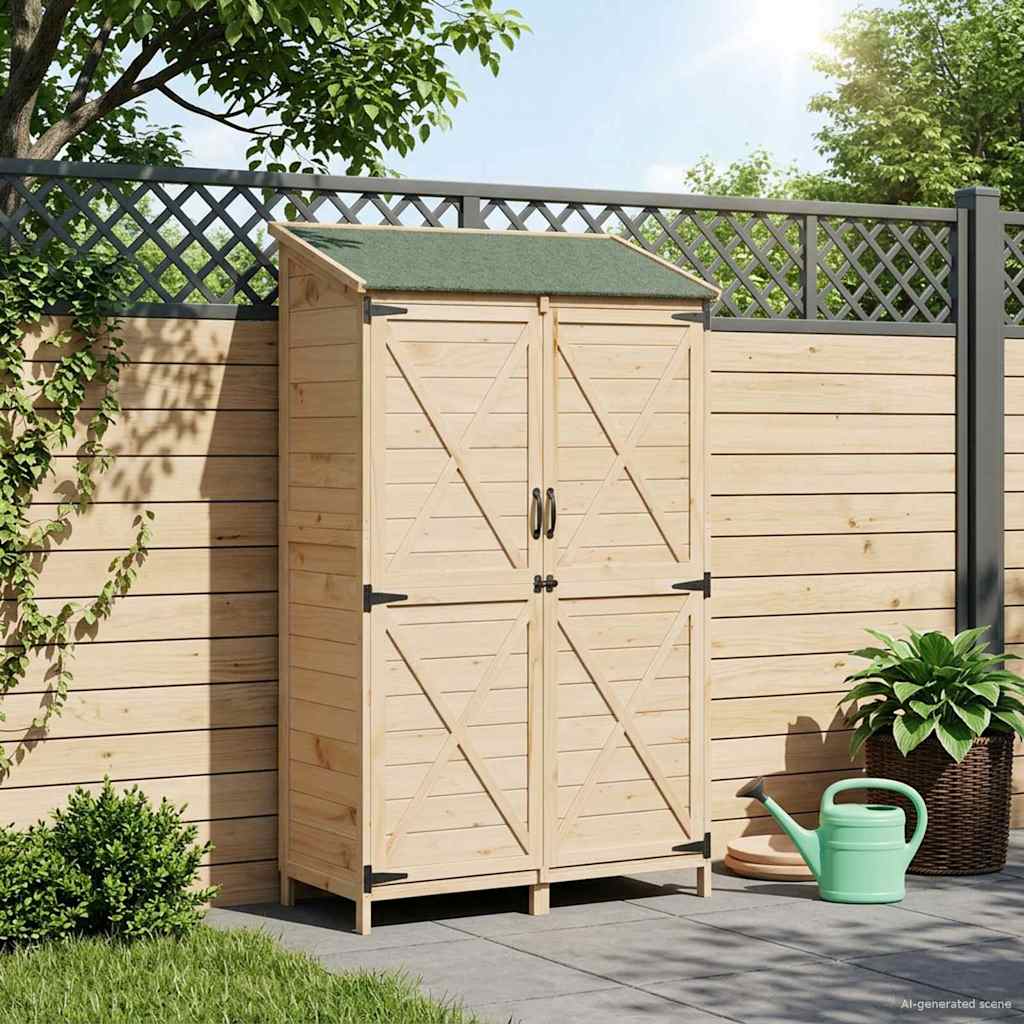 Gartenschuppen 106 X 56 X 176,5 Cm Massivholz Aus Fichte