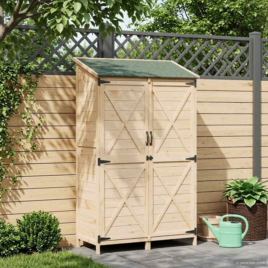 Gartenschuppen 106 X 56 X 176,5 Cm Massivholz Aus Fichte