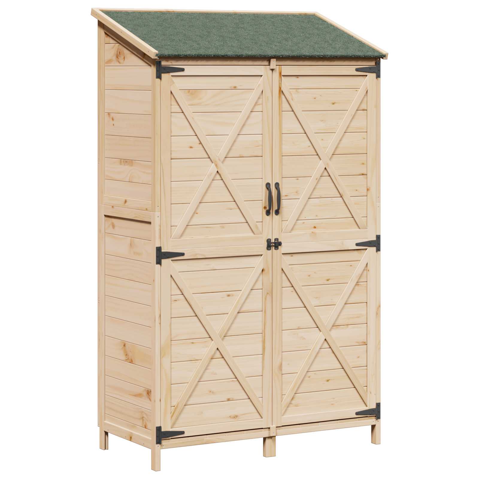 Gartenschuppen 106 X 56 X 176,5 Cm Massivholz Aus Fichte