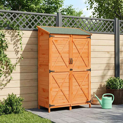 Gartenschuppen 106 X 56 X 176,5 Cm Massivholz Aus Fichte