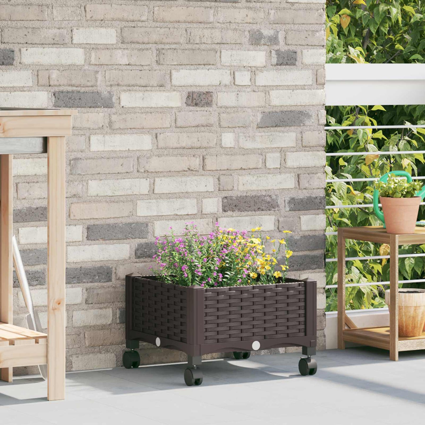 Gartenpflanzer 40 X 40 X 29 Cm Pp Braun