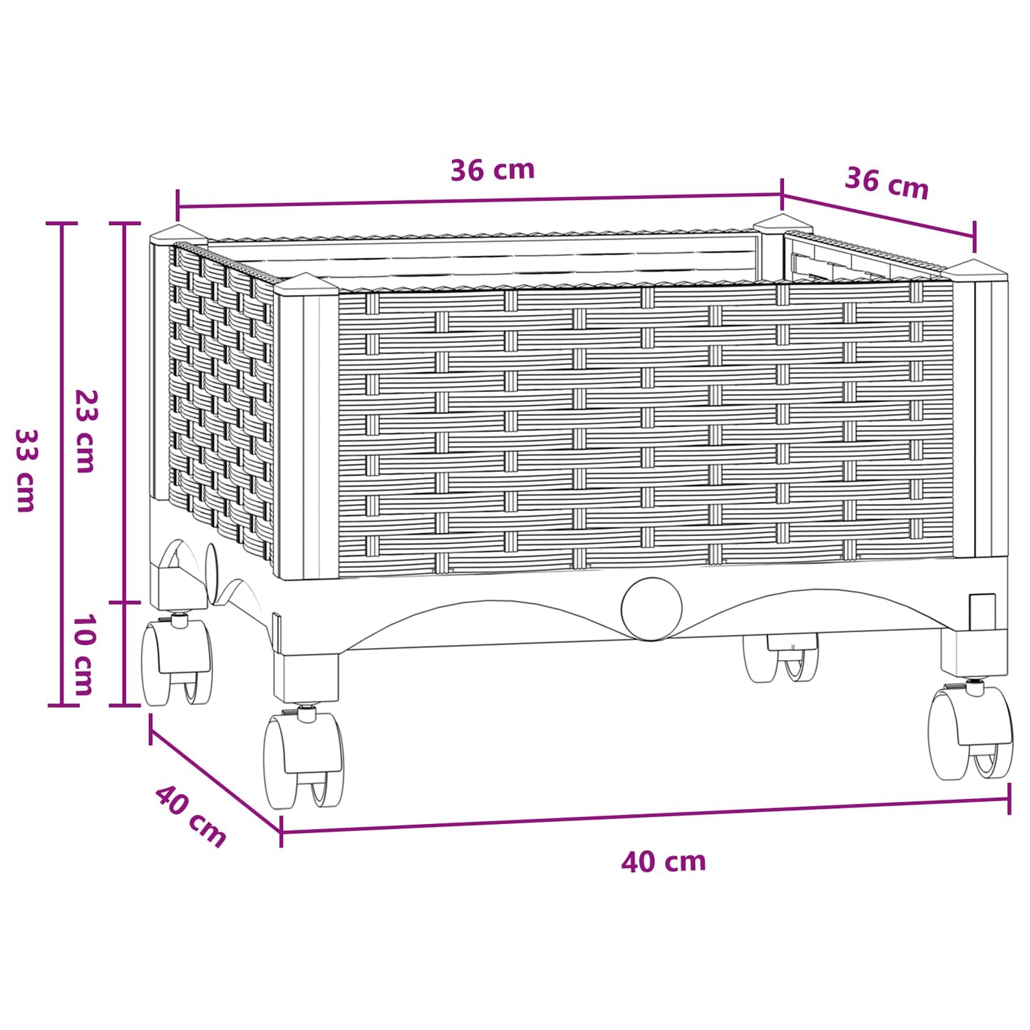 Gartenpflanzer 40 X 40 X 33 Cm Pp Blaugrau