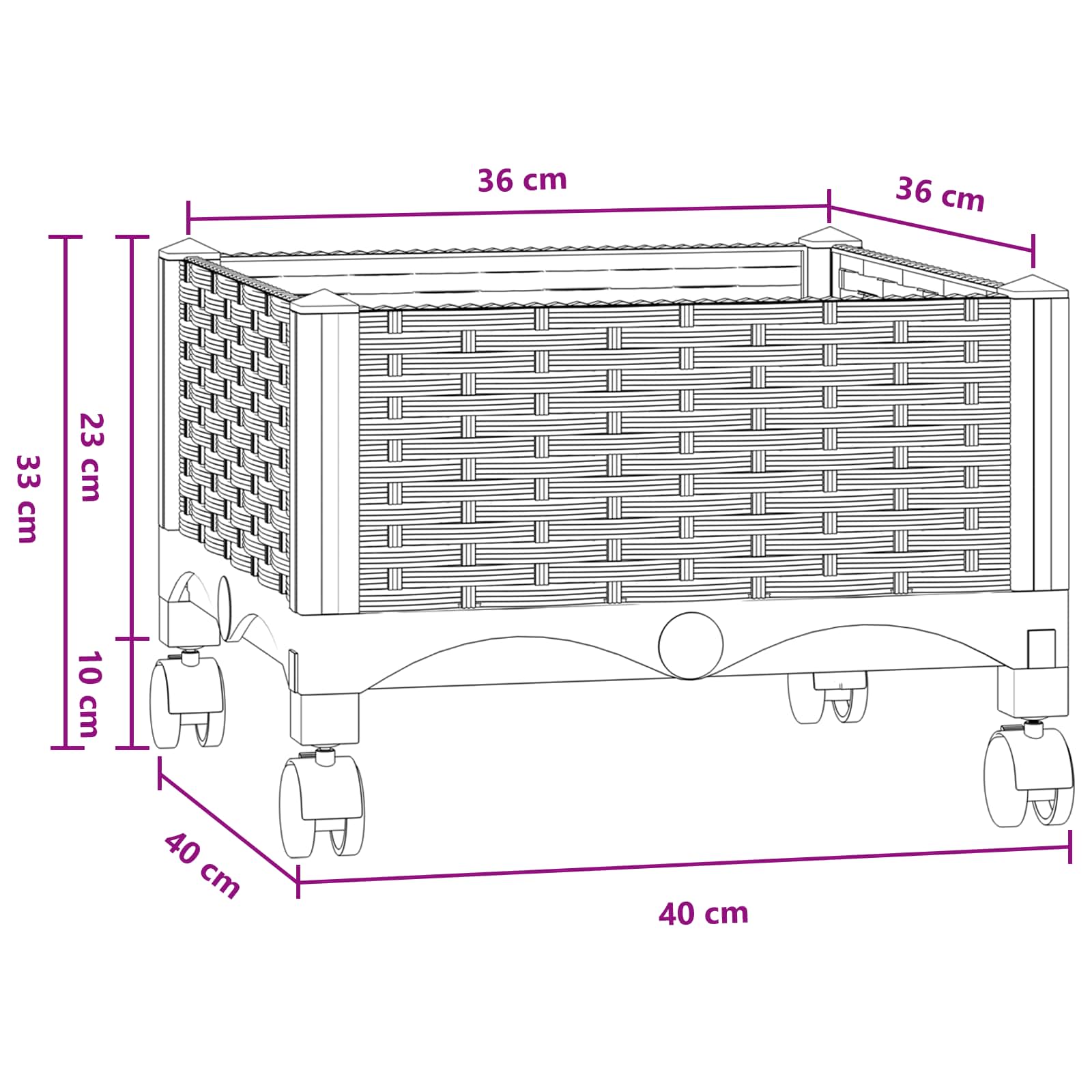 Gartenpflanzer 40 X 40 X 33 Cm Pp Blaugrau