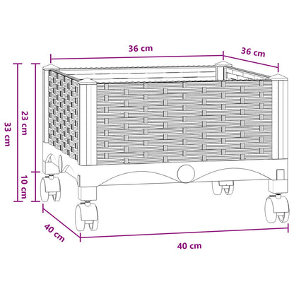 Gartenpflanzer 40 X 40 X 33 Cm Pp Blaugrau