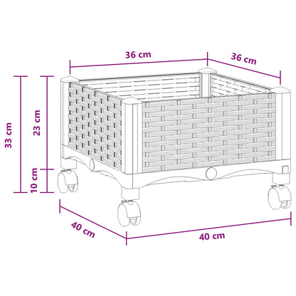 Gartenpflanzer 40 X 40 X 33 Cm Pp Weiß