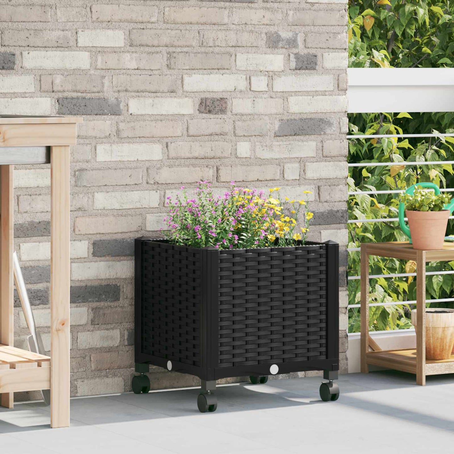 Gartenpflanzer 40 X 40 X 44 Cm Pp Schwarz
