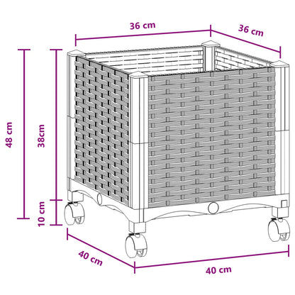 Gartenpflanzer 40 X 40 X 44 Cm Pp Schwarz