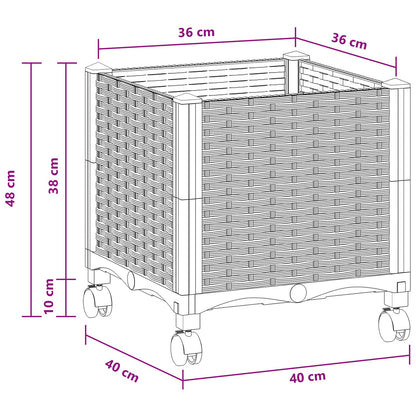 Gartenpflanzer 40 X 40 X 48 Cm Pp Weiß