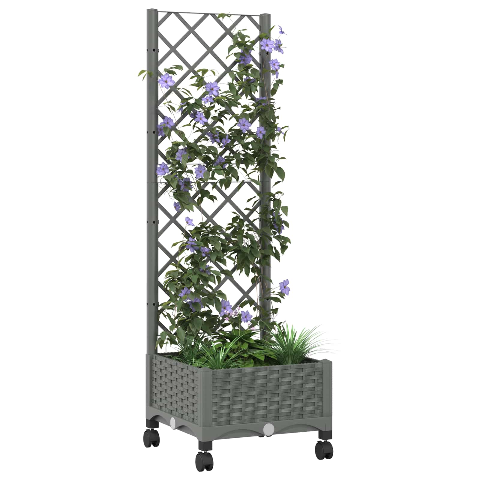 Pflanzkübel Mit Spalier Und Rädern 40 X 40 X 131,5 Cm