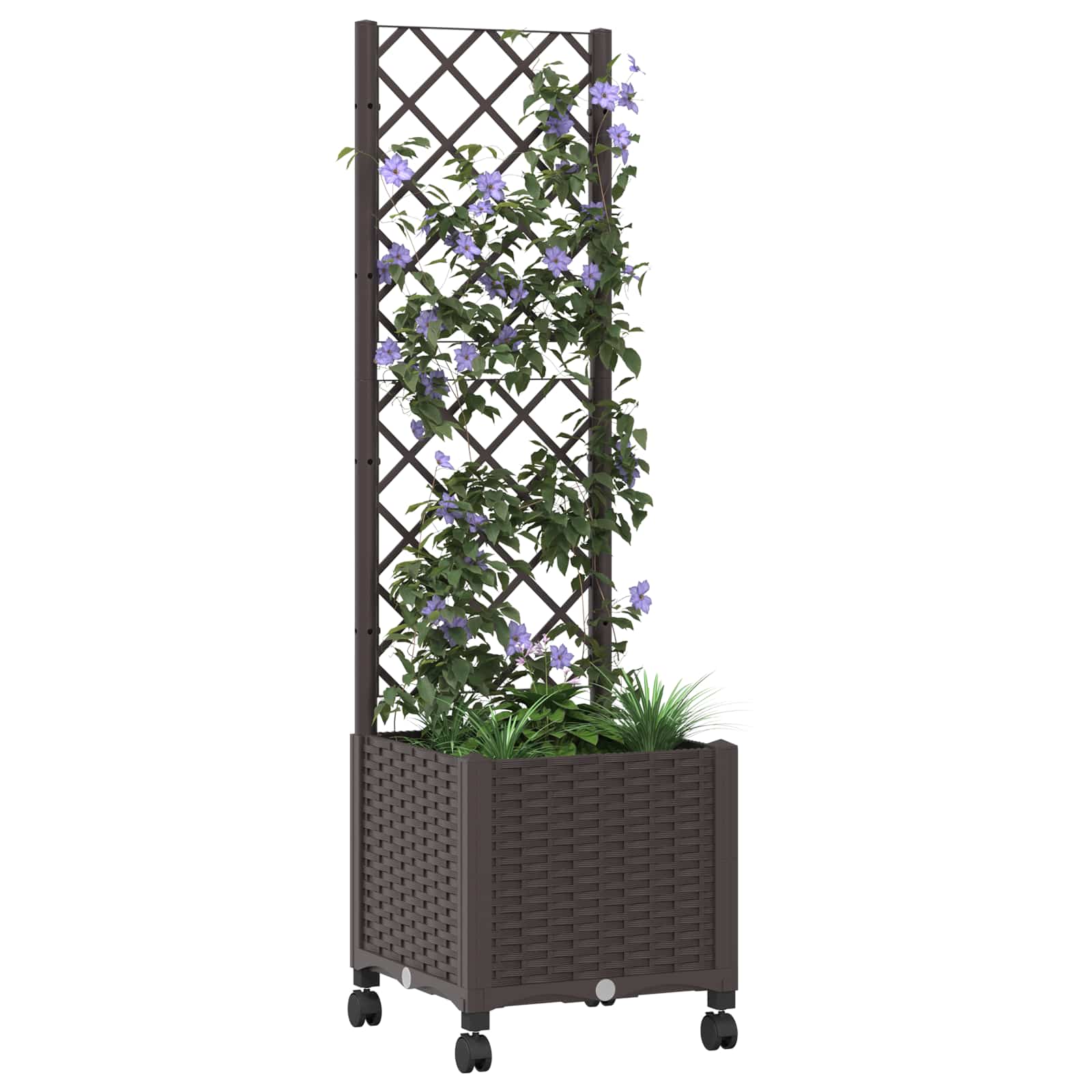 Pflanzkübel Mit Spalier Und Rädern 40 X 40 X 146 Cm Pp