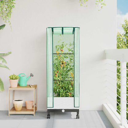 Hochbeet Mit Gewächshaus-Aufsatz Rattan-Optik