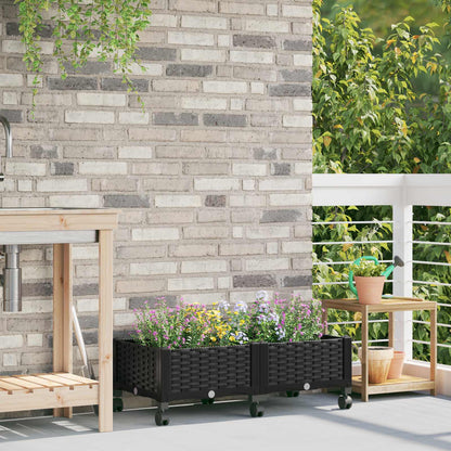 Gartenpflanzer 80 X 40 X 29 Cm Pp Schwarz
