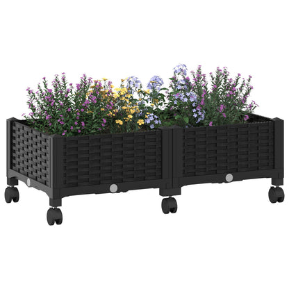 Gartenpflanzer 80 X 40 X 29 Cm Pp Schwarz