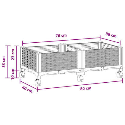 Gartenpflanzer 80 X 40 X 29 Cm Pp Schwarz
