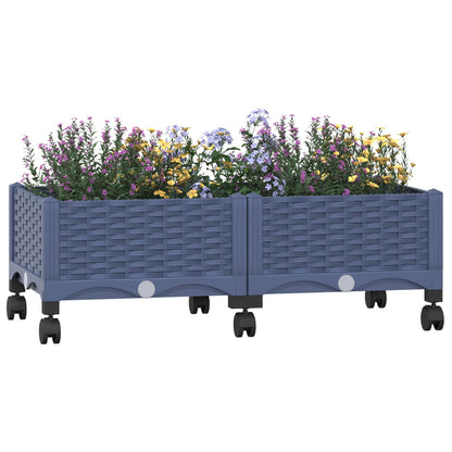 Gartenpflanzer 80 X 40 X 33 Cm Pp Blaugrau