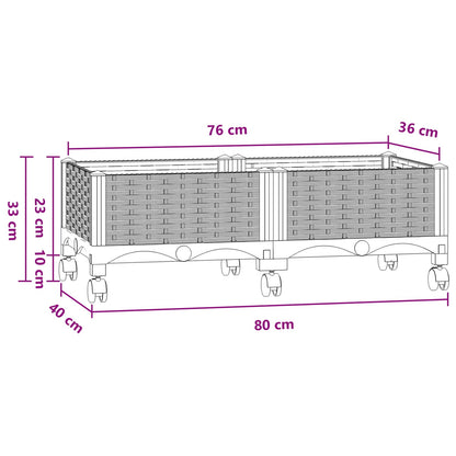 Gartenpflanzer 80 X 40 X 33 Cm Pp Blaugrau