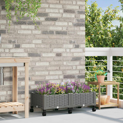 Hochbeet 80X80X38 Cm Polypropylen Hellgrau