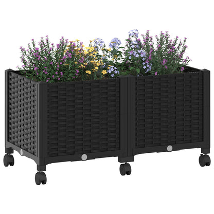 Gartenpflanzer 80 X 40 X 44 Cm Pp Schwarz