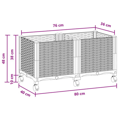 Gartenpflanzer 80 X 40 X 44 Cm Pp Schwarz