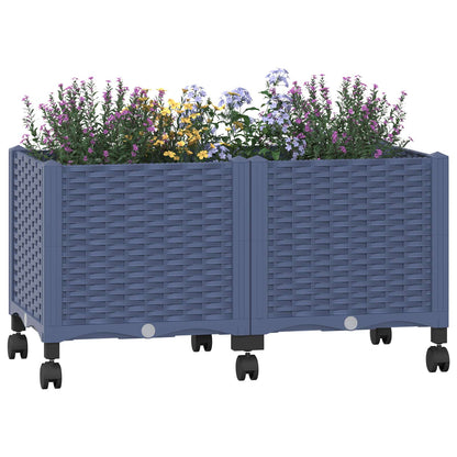 Gartenpflanzer 80 X 40 X 48 Cm Pp Blaugrau