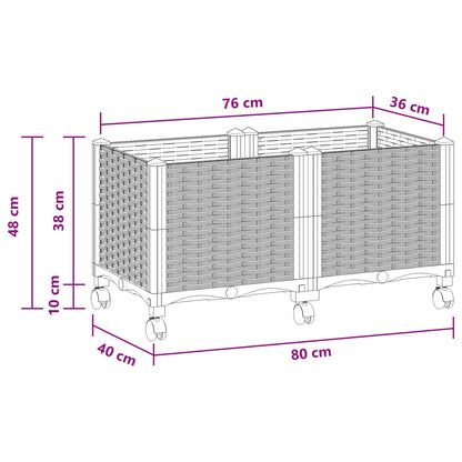 Gartenpflanzer 80 X 40 X 48 Cm Pp Weiß