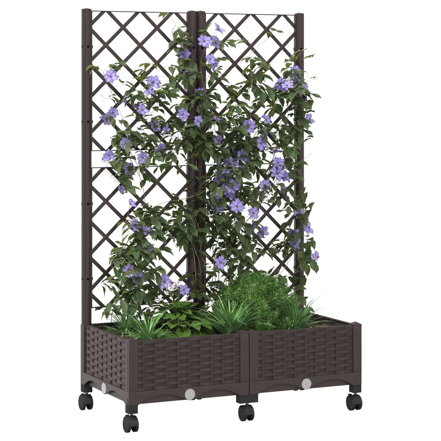 Pflanzkübel Mit Spalier Und Rädern 80 X 40 X 131,5 Cm Pp