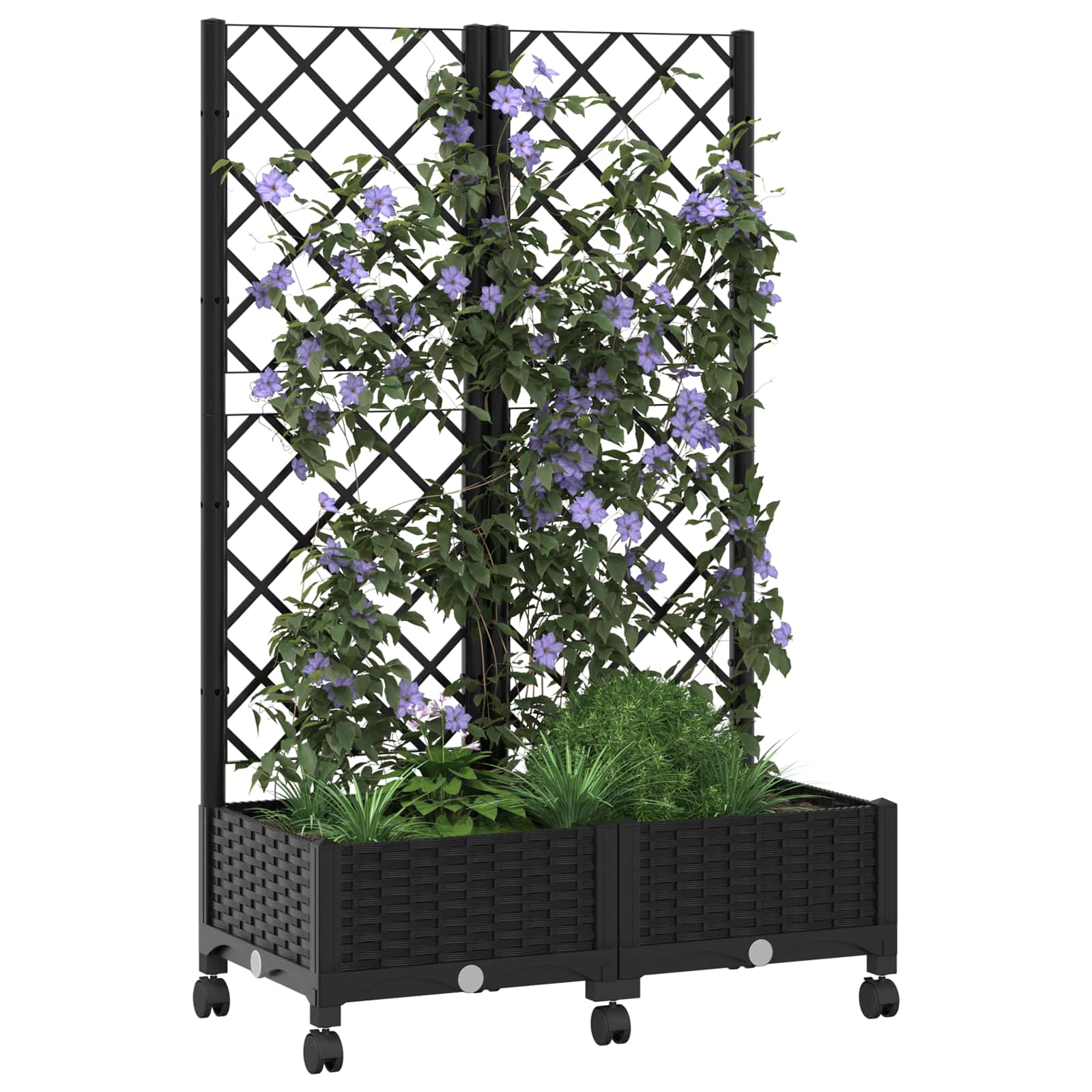 Pflanzkübel Mit Spalier Und Rädern 80 X 40 X 131,5 Cm