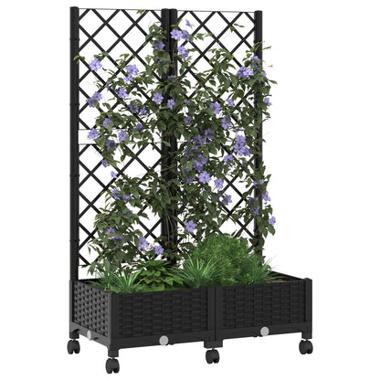Pflanzkübel Mit Spalier Und Rädern 80 X 40 X 131,5 Cm