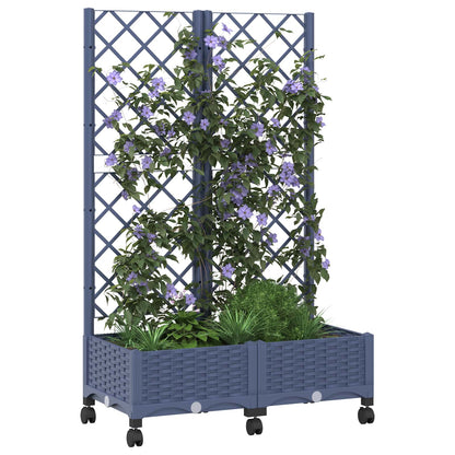 Pflanzkübel Mit Spalier Und Rädern 80 X 40 X 131,5 Cm
