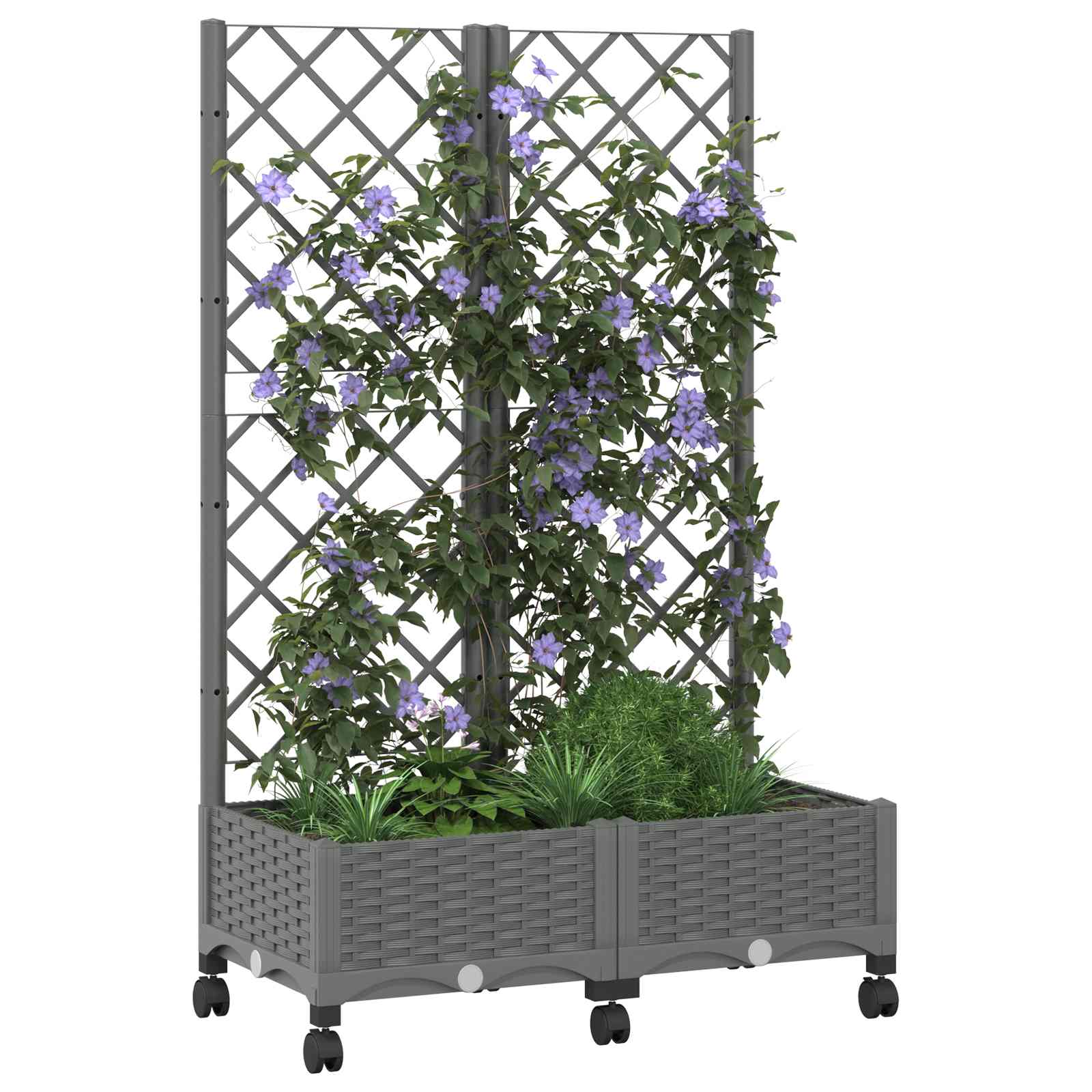 Pflanzkübel Mit Spalier Und Rädern 80 X 40 X 131,5 Cm