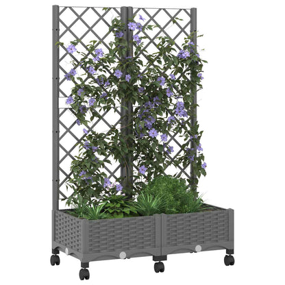 Pflanzkübel Mit Spalier Und Rädern 80 X 40 X 131,5 Cm