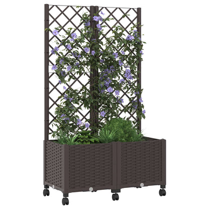 Pflanzkübel Mit Spalier Und Rädern 80 X 40 X 146 Cm Pp