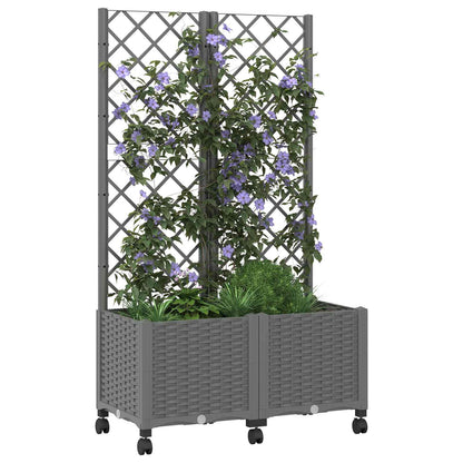 Pflanzkübel Mit Spalier Und Rädern 80 X 40 X 146 Cm Pp