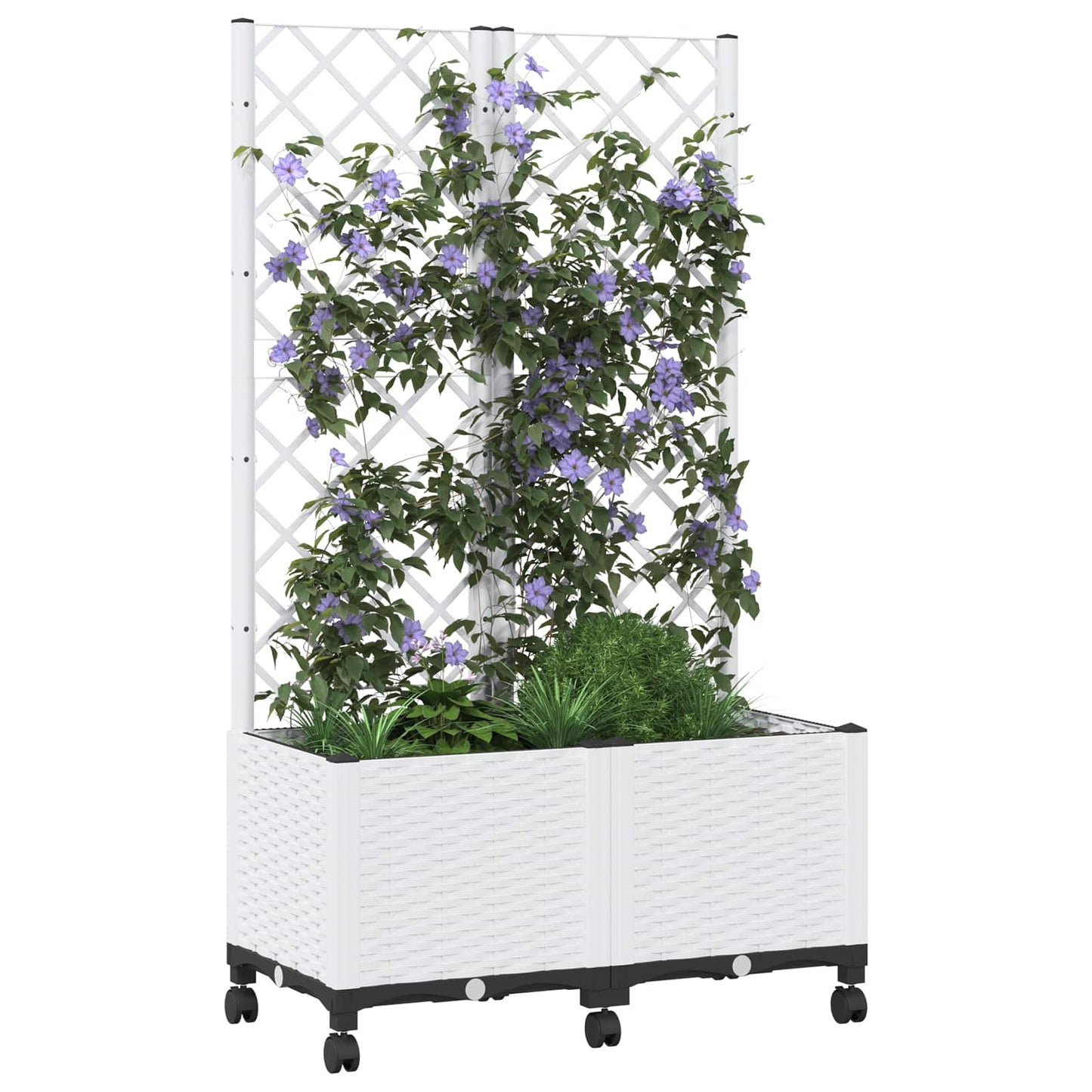 Pflanzkübel Mit Spalier Und Rädern 80 X 40 X 146 Cm Pp