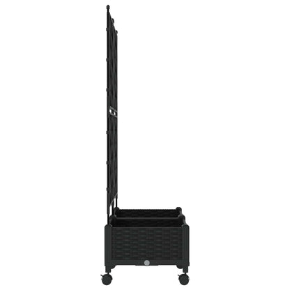 Pflanzkübel Mit Spalier Und Rädern 2 Stk. Schwarz Pp
