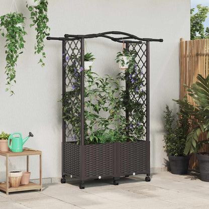 Hochbeet Mit Rankgitter Und Dach 202,5 X 40 X 127 Cm Pp Braun