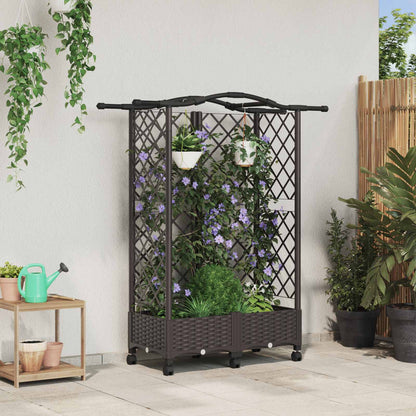 Hochbeet Mit Rankgitter Und Dach 202,5 X 40 X 127 Cm Pp Braun