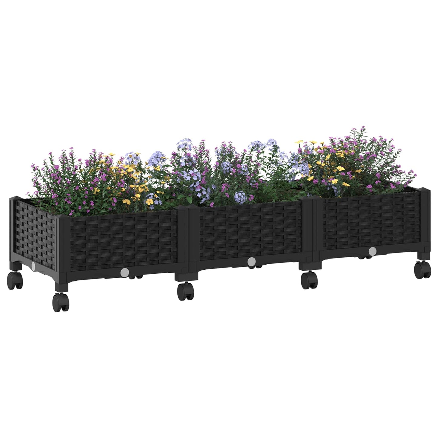 Gartenpflanzer 120 X 40 X 29 Cm Pp Schwarz