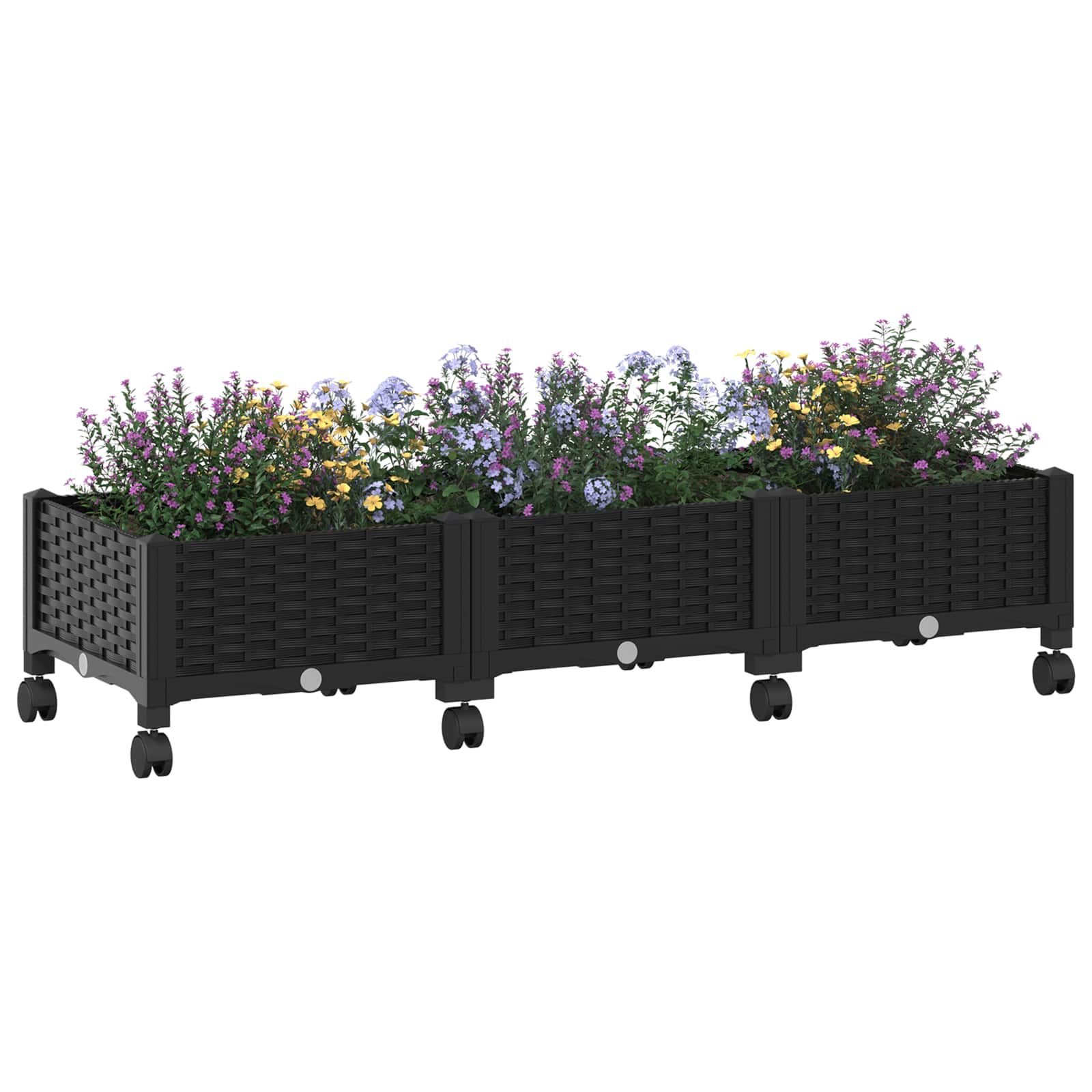Gartenpflanzer 120 X 40 X 29 Cm Pp Schwarz